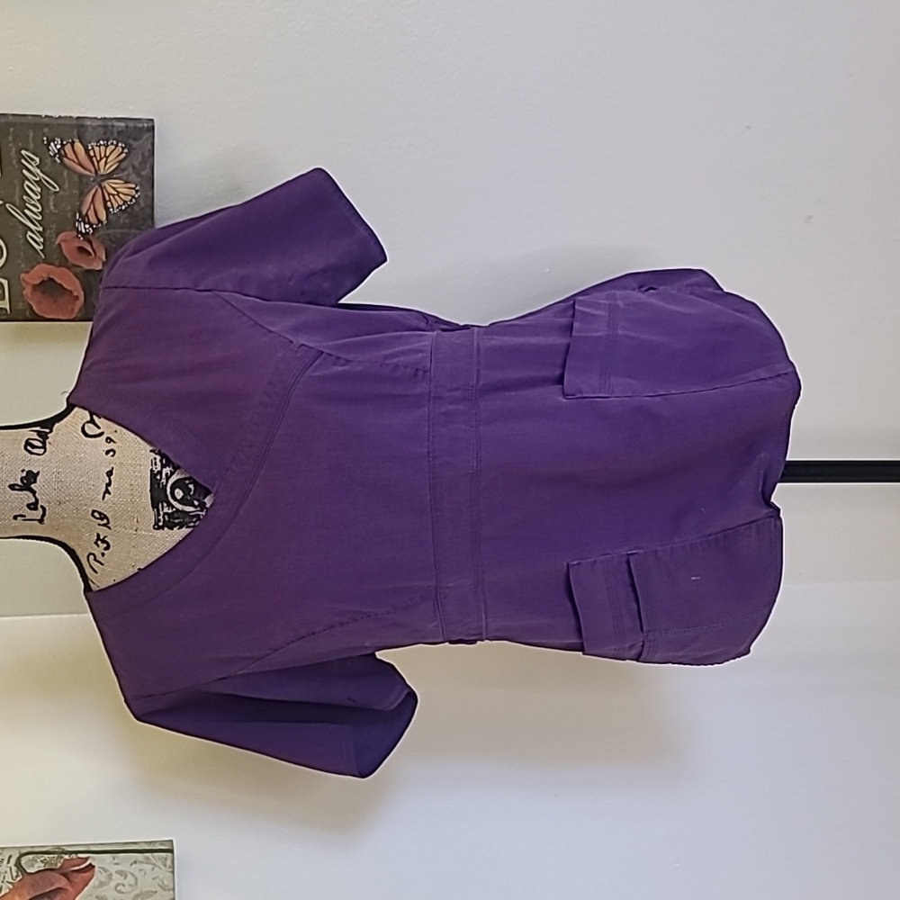 Dickies Mock Wrap Purple Medium Scrub Top